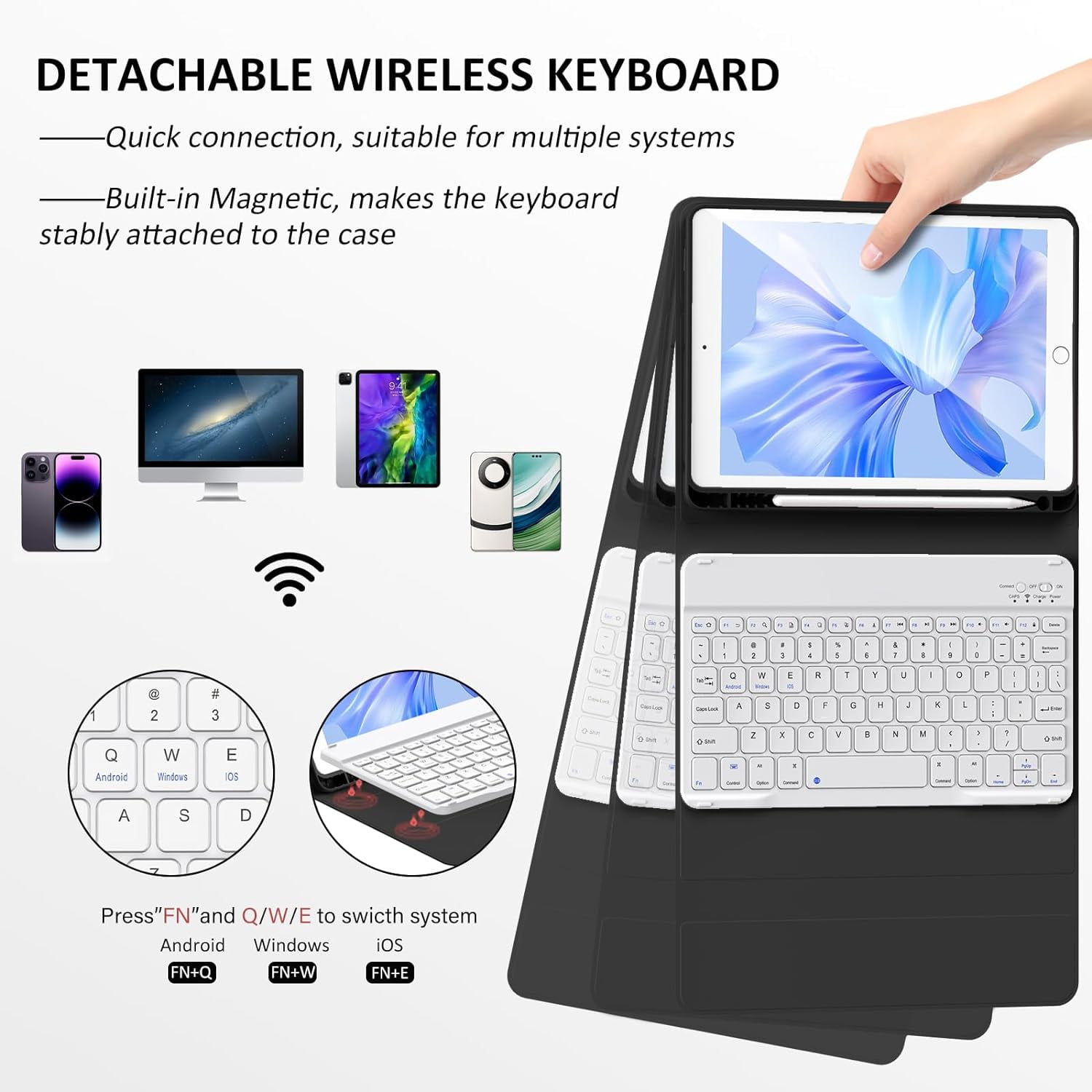 iPad 10.2 Inch Bluetooth Keyboard Cover Case for iPad 9th