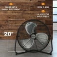 thumbnail image 4 of Hurricane Pro 20 Inch 3 Adjustable Speed High Velocity Metal Fan, Black, 4 of 9