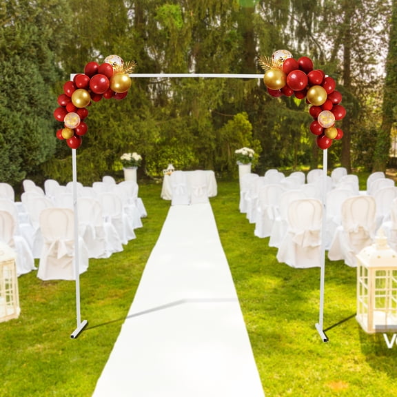 2*2m Square White Wedding Square Arch Backdrop Metal Stand Flower Frame Material Iron Load-Bearing Capacity 11.02 Lbs for Party Wedding Decor,Anniversaries, Birthday Parties