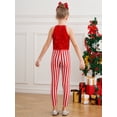 thumbnail image 5 of TiaoBug Kids Girls Christmas Candy Cane Sequined Dance Jumpsuits Gymnastics Dance Performance Unitard Red 12, 5 of 7