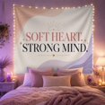 thumbnail image 2 of Soft Heart Strong Mind Text with Gold Stars, Inspirational Minimalist Style for Motivation Fans, Positive Wall Art, Graduation Gift, Tapestry Wall Hanging for Office and Dorm, 2 of 7
