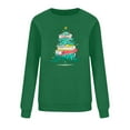 thumbnail image 4 of asdoklhq Christmas V Neck Sweaters for Women Round Neck Hoodless Christmas Printed Casual Loose Sweatshirt Green XS, 4 of 6