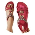 thumbnail image 3 of Women's Sandals Elegant Summer Low Wedge Sandals for Women Arch Support Sandals Women's Toe Separator Comfortable Orthopaedic Jean Sandals for Women Rope Sandals for Women Footbed Slingback, 3 of 9
