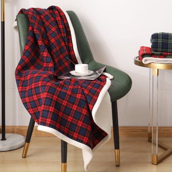 Gqtwoy Christmas Red And Green Plaid Blanket, Soft Cozy Throw Blanket, Winter Warm Decorative Blanket, Double-Sided Fleece for Sofa, Portable Microfiber Blanket for Camping and Picnics