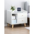 thumbnail image 1 of Mesita de Noche Multifuncional Muebles con 2 Cajones y Estante de Almacenamiento, Mesa Auxiliar, Gabinete de Noche para Dormitorios, Sofás, Camas, Oficinas, 1 of 4
