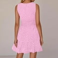 thumbnail image 6 of UoCefik Women's 2025 Sleeveless Mini Dress Eyelet V Neck A Line Casual Elegant Holiday Wedding Guest Party Dresses Pink XL, 6 of 6