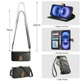 thumbnail image 2 of Allytechgroup Wallet Case for iPhone 17 Pro with Credit Card Slot, PU Leather Flip Cover with Shoulder Strap Wrist Strap Shockproof Protective Full Body Bumper for iPhone 17 Pro, Black, 2 of 9