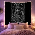 thumbnail image 2 of Moon Stars Vertically with Oriented Ornate Hourglass Snake, Spooky Gothic for Gothic Decor Fans, Dark Art Decor, Halloween Gift, Tapestry Wall Hanging for Bedroom and Dorm, 2 of 7