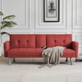 thumbnail image 2 of Aukfa Futon Tufted Back Convertible Sofa with 2 Cup Holders - 72" Twin - Red, 2 of 9