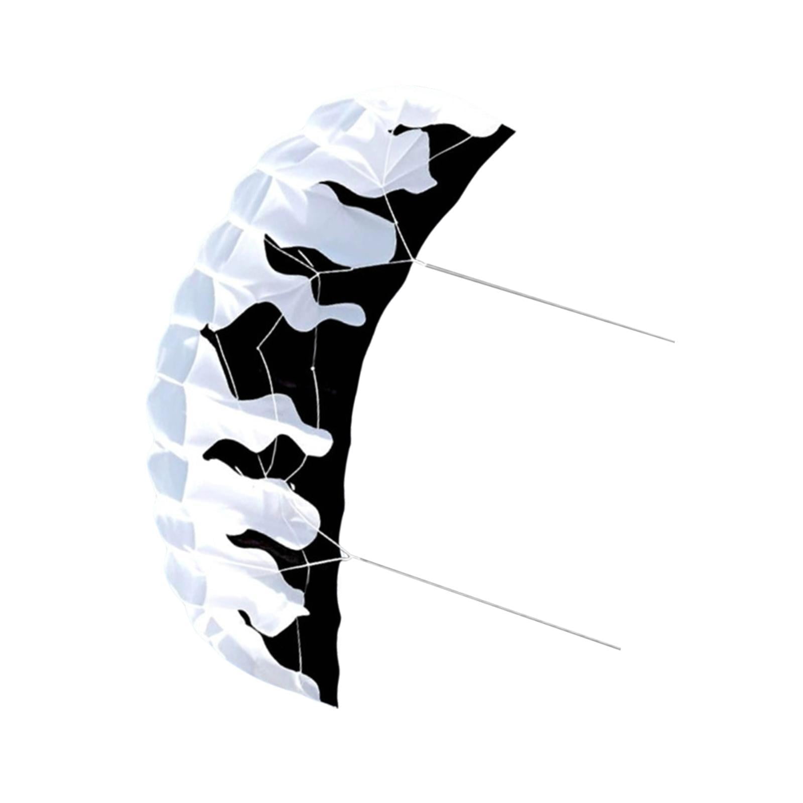 harayaa 2M Outdoor Parafoil Kite Two Line Kite, 30M Line, Seaside Beach Toy for Outdoor Black White