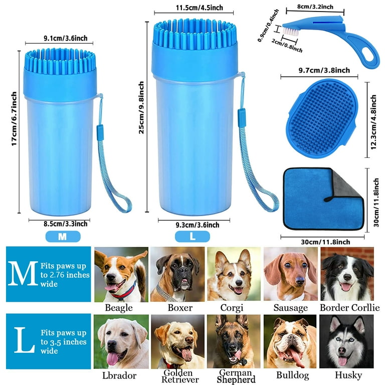 Pet Foot Washer Silicone Portable Dog Paw Cleaner Cup With Cleaning Brush  Detachable Pet Grooming Brush Pet Clean Supplies