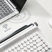 Wireless Typewriter Keyboard, Bluetooth, Retro Design, Stand for Tablet, Phone, PC