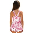 thumbnail image 2 of COEQINE Girls Swimsuit One Piece with Attached Skirt and Inner Brief, Soft Scoop Neck & V-Shaped Back, Stretchy Bathing Suit for Girls Ages 8-9, Easy Care, Pink Butterfly, 2 of 8