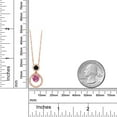 thumbnail image 3 of Gem Stone King 18K Rose Gold Plated Silver Pink Moissanite and Black Onyx Pendant Necklace for Women (1.62 Cttw, Gemstone, Round 6MM and 4MM), 3 of 3