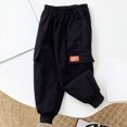 thumbnail image 2 of Gibobby Boys Pants Boys Cargo Pants School Chino Pants 2T 3T 4T 5T 6T 7T Kids Drawstring Elastic Waist Pull On Jogger Pants With Pockets Toddler Boys Winter Pants(3-4 Years,Black), 2 of 7