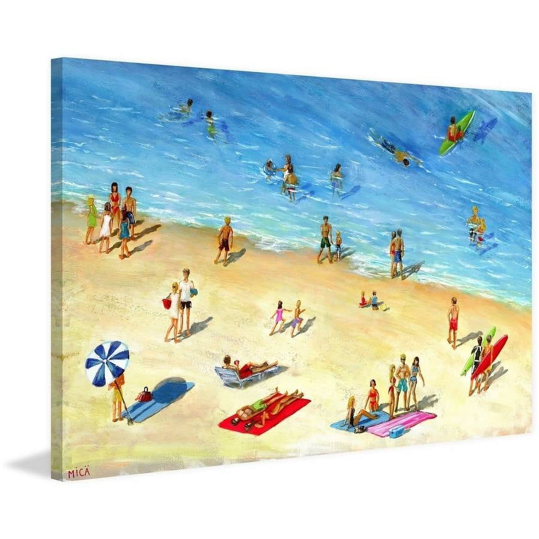 "Fun at the Beach" Painting Print on Wrapped Canvas