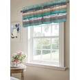 thumbnail image 4 of Coastal Style Valances for Windows Vintage Green Brown Stripes Wood Grain Kitchen Valance Curtain Rod Pocket Small Curtains for Cafe Bathroom Laundry Basement 42" x 12", 4 of 8