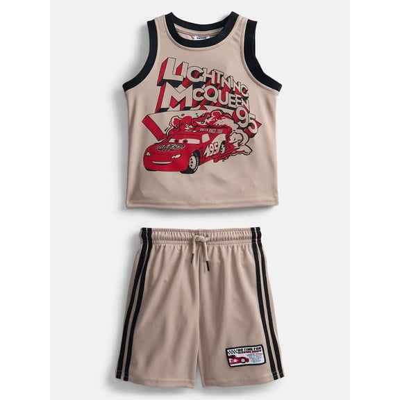 Pixar Cars Toddler Boys Athletic Graphic Tank Top and Matching Shorts Set, 2-Piece, Sizes 12M-5T