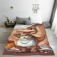 thumbnail image 5 of Pofeuu Dinosaur Baking Delight Print Ultra-Soft Micro Fleece Blanket,for Bed Or Sofa,All Season Throw Blankets Flannel Blanket-60"x50", 5 of 7