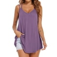 thumbnail image 1 of Double Strap Camisole Sleeveless Flowy V Neckline Double Strap Tank for Summer Lady Girl, 1 of 6