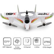 Bruce&Shark RC Airplane WLtoys XK X450, 2.4G Remote Control Plane 6 Channel Brushless Motor Aircraft, Vertical Takeoff LED RC Glider Fixed Wing Plane RTF For Adult Child Kid Teen