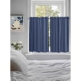 thumbnail image 4 of Tier Curtains 45 Inches Long, Navy Blue Striped Window Treatment Curtain Drapes, Navy Blue White Farmhouse Stripes Small Curtain Drapes for Bathroom Laundry Room, 27.5"x45", 2 Panels, 4 of 7