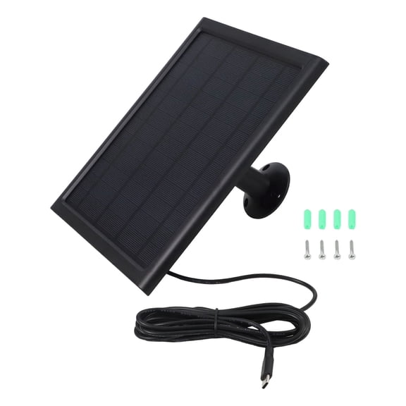 8W Solar Panel for Security Camera Outdoor, 5V USB/Type-C Solar Charger Compatible with Rechargeable Battery Cameras, IP65 Waterproof, 9.8 ft Cable