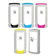 Angle View: PrinterDash Remanufactured Replacement for HP DesignJet T610/T770/T790/T1100/T1120/T1200/T1300/T2300 High Yield Wide Fomat Inkjet Combo Pack (PBK/C/M/Y/GY) (130 ML) (NO. 72) (C939PBKCMYGY)