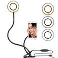 thumbnail image 1 of Anillo de luz para selfies con brazo largo y soporte para teléfono móvil para chat en vivo en línea (negro) JM, 1 of 5