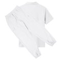 thumbnail image 5 of hotojiny Mens Summer 2 Piece Set Button Collared Short Sleeve Golf Shirt Cinch Bottoms Cargo Pants Walking Casual Outfits(White,X-Large), 5 of 7