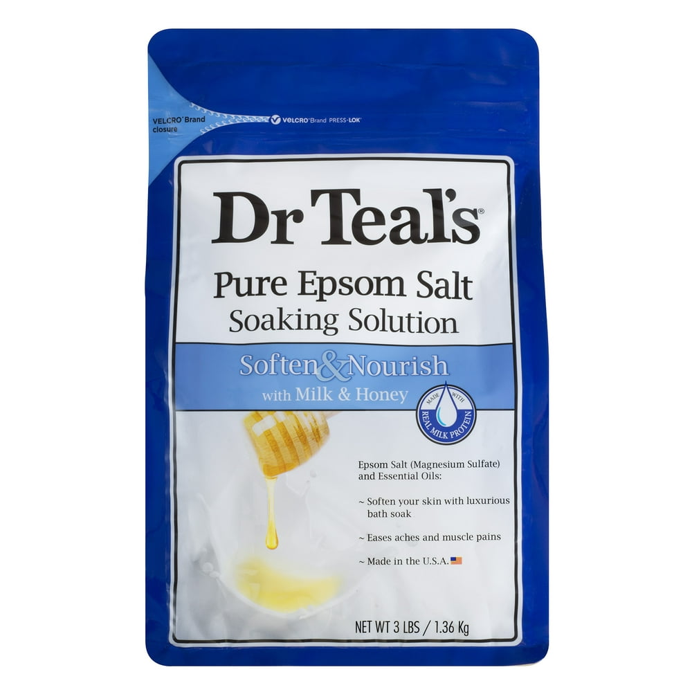 Dr Teal's Pure Epsom Salt Soaking Solution, Soften & Nourish with Milk