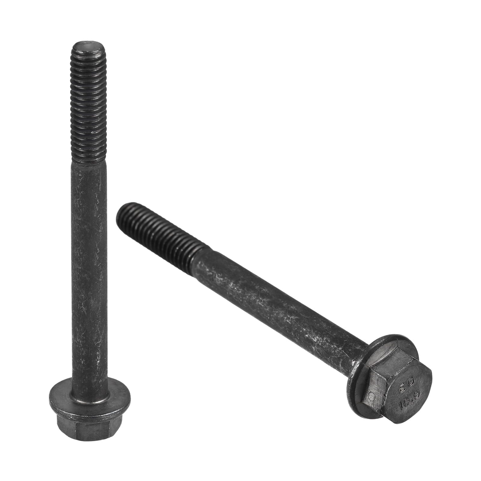 M6x60mm Hex Flange Bolts, 10 Pack 10.9 Grade Carbon Steel Hexagon Head