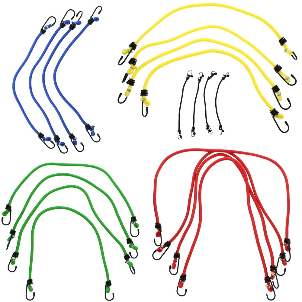 ABN Bungee Cords 20pk Strong Assorted Small Bungee Cords With Hooks