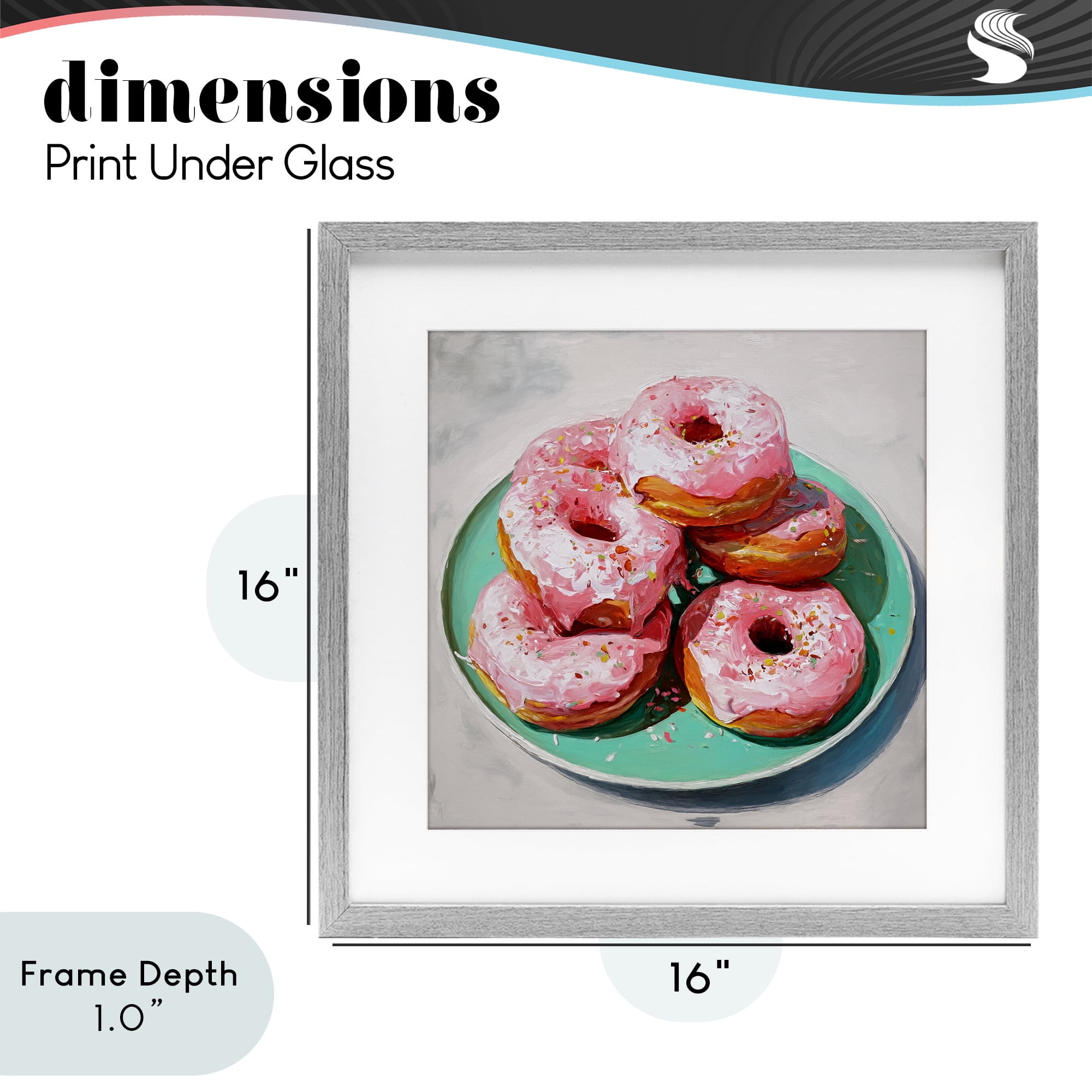 Stupell Industries Pink Frosted Donuts Gray Framed Print Under Glass, design by Tina LeCour