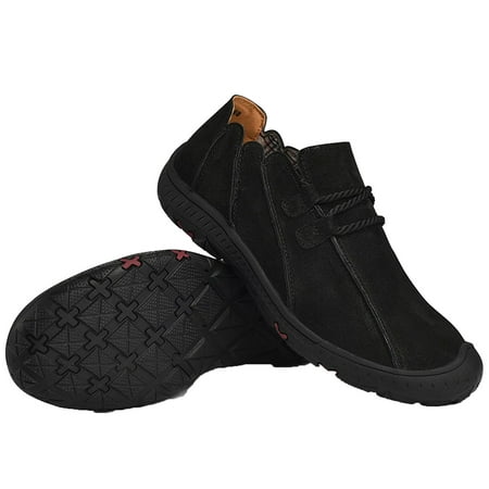Juebong Mesh Non Slip Athletic Shoes, Men's Light Sports Travel Shoes Slip on Walking Sports Sneakers, Black, 9.5