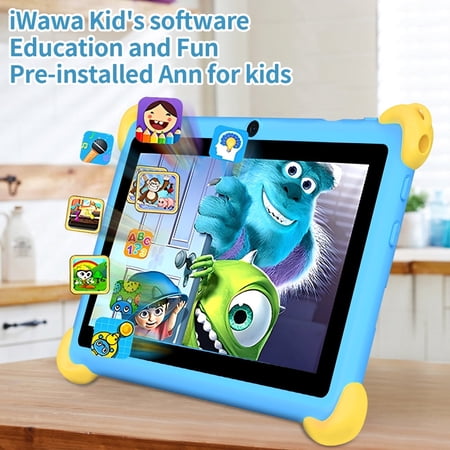Children/Kids Tablet, 7 Inch, Android 9.0, 8GB RAM + 64GB ROM, Eye Protection LCD Screen, 4000mAh Battery, WiFi Bluetooth, 2MP Front & 5MP Rear Camera, Toddler Learning Tablet for Boys Girls