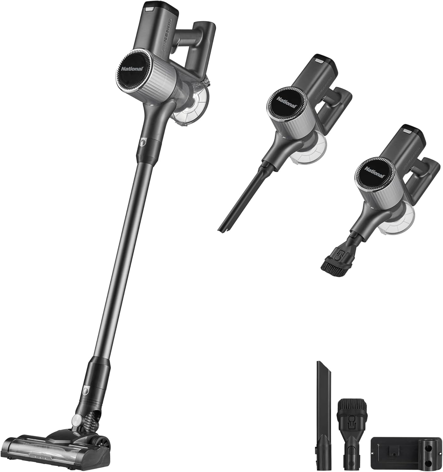 National NA-870V 2-in-1 Cordless Upright & Handheld Vacuum Cleaner, 22kPa Suction, 250W Motor, 35min Runtime, Washable Filter