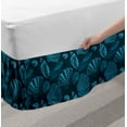 thumbnail image 2 of Scallop Bed Skirt, Repetitive Seashell Aquatic Underwater Sea Creatures Pattern, Elastic Bedskirt Dust Ruffle Wrap Around for Bedding Decor, 4 Sizes, Petrol Blue, by Ambesonne, 2 of 2