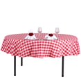 thumbnail image 5 of BalsaCircle 70" Gingham Checkered Polyester Tablecloth Red and White, 5 of 5