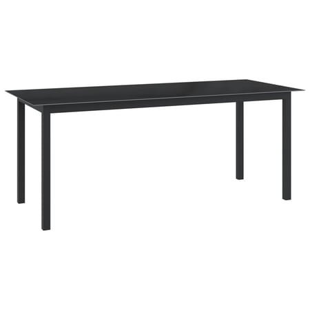 Walmeck Patio Table Black 74.8 x35.4 x29.1  Aluminum and Glass