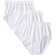 Bali Women's Microfiber Seamless Brief Panty (Pack of 3) 3 White Damask
