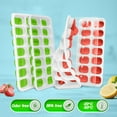 thumbnail image 2 of Silicone Ice Cube Trays With Lids (Pack of 4, Green/Red) Easy-Release 56 pcs Stackable Ice Molds or Ice Cube Trays for freezer with Spill Resistant Removable Lid for Freezer, Cocktail, 2 of 5