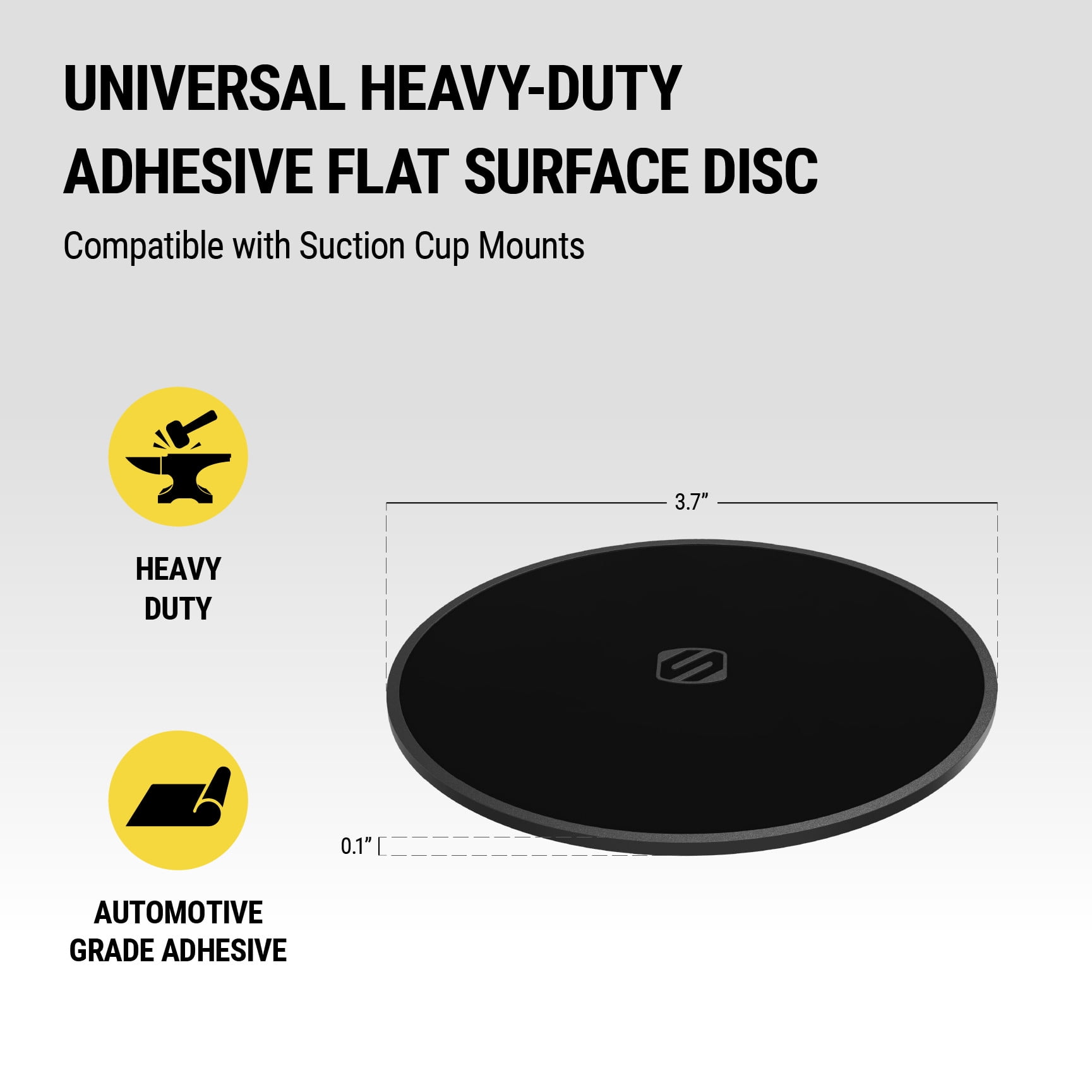Scosche DMDHD-BP Universal Heavy Duty 3M Adhesive Flat Surface Mounting Disk for Car, Home or Office