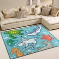 thumbnail image 2 of SKYSONIC 80x58 inches Lightweight Soft Area Rug Mat Indoor Floor Rugs Home Decoration for Kids Room Living Room Sea Animals Set, 2 of 6