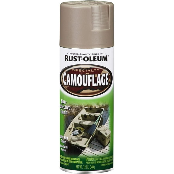 Rust-Oleum Camouflage Spray Paint Khaki Flat - 12 Oz, Set of 6