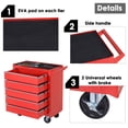 thumbnail image 4 of Coffre à Outils à Roulettes à 5 Tiroirs, Boîte à Outils Mobile Verrouillable, Organisateur de Rangement avec Poignée pour Atelier, Mécaniciens, Garage, Rouge, 4 of 7