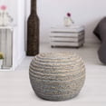 thumbnail image 6 of LR Home Savanna Round Grey/Natural Striped Indoor Pouf Ottoman, 20" H x 14" W, 6 of 6