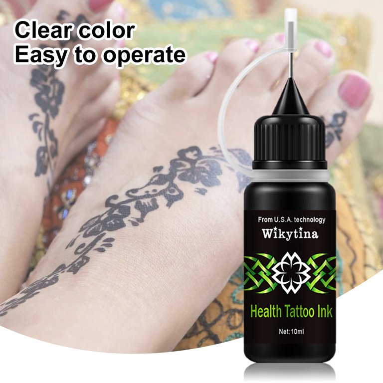 Lomubue 10ml Tattoo Liquid Easily Apply High Pigmentation Natural Extract Body  Paint Lasting Safe Waterproof Tattoo Paste for Adult 