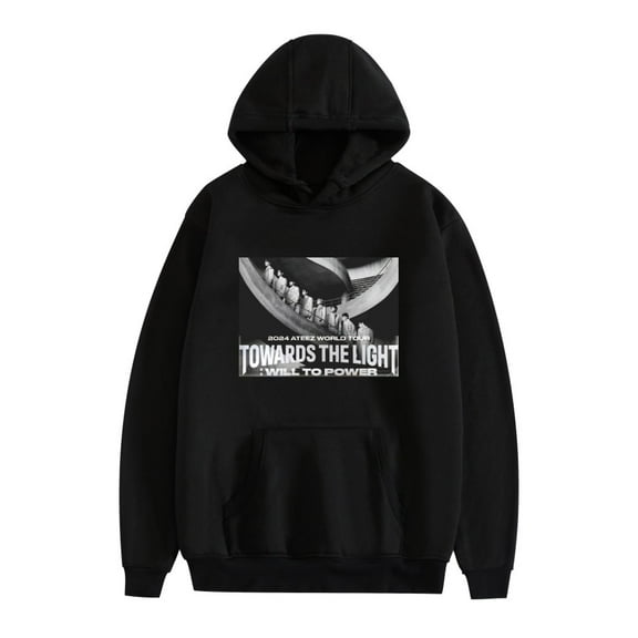 FOSSKOS ATEEZ Exquisite Male idol Cool Casual Style Hoodies Long Sleeve Shirts For Unisex Vintage Pullovers