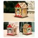 thumbnail image 3 of Cabaña linda de la casa de la Navidad de la forma con el hombre de nieve de los ornamentos colgantes del árbol de navidad de DIY de la luz de las velas, 3 of 10